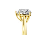 Yellow gold Heart Solitaire Diamond Ring with Split Shank and Four-Prong Setting_17
