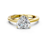 Yellow gold Heart Solitaire Diamond Ring with Split Shank and Four-Prong Setting_18