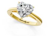 Yellow gold Heart Solitaire Diamond Ring with Split Shank and Four-Prong Setting_19