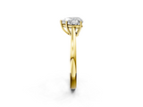 Yellow gold Heart Solitaire Diamond Ring with Split Shank and Four-Prong Setting_20