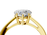 Yellow gold Heart Solitaire Diamond Ring with Split Shank and Four-Prong Setting_22