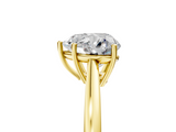 Yellow gold Heart Solitaire Diamond Ring with Split Shank and Four-Prong Setting_23
