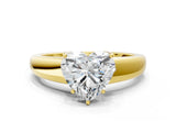 Yellow gold Heart Solitaire Diamond Ring with Tapered Band and Four-Prong Setting_49