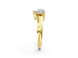 Yellow gold Heart Solitaire Diamond Ring with Tapered Band and Four-Prong Setting_51