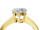 Yellow gold Heart Solitaire Diamond Ring with Tapered Band and Four-Prong Setting_53