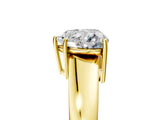 Yellow gold Heart Solitaire Diamond Ring with Tapered Band and Four-Prong Setting_54