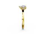 Yellow gold Heart Solitaire Diamond Ring with Thin Band and Four-Prong Setting_5