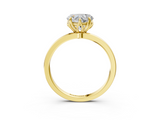 Yellow gold Heart Solitaire Diamond Ring with Thin Band and Four-Prong Setting_6