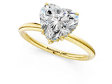 Yellow gold Heart Solitaire Diamond Ring with a Classic Band and Four-Prong Setting 1