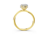 Yellow gold Heart Solitaire Diamond Ring with a Classic Band and Four-Prong Setting 3