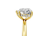 Yellow gold Heart Solitaire Diamond Ring with a Classic Band and Four-Prong Setting 5
