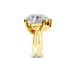 Yellow gold Heart Solitaire Diamond Twisted Band with Four-Prong Setting_52