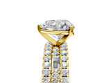 Yellow gold Heart Solitaire Diamond with Pave and Channel Set Band_94