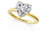 Yellow gold Heart Solitaire Engagement Ring with Cathedral Band and Four-Prong Setting_22