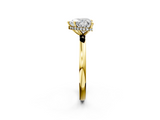 Yellow gold Heart Solitaire Engagement Ring with Cathedral Band and Four-Prong Setting_23