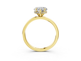 Yellow gold Heart Solitaire Engagement Ring with Cathedral Band and Four-Prong Setting_24