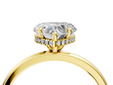 Yellow gold Heart Solitaire Engagement Ring with Cathedral Band and Four-Prong Setting_25