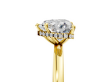 Yellow gold Heart Solitaire Engagement Ring with Cathedral Band and Four-Prong Setting_26