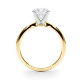 14K Yellow Gold 1.01 Carat D VVS1 Round Solitaire Engagement Ring with Classic Band and Four-Prong Setting