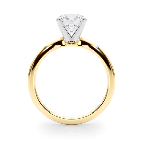 Yellow gold Heart Solitaire Engagement Ring with Classic Band and Four-Prong Setting 1