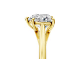Yellow gold Heart Solitaire Engagement Ring with Four-Prong Setting and Classic Band