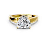 Yellow gold Heart Solitaire Engagement Ring with Four-Prong Setting and Tapered Band_4