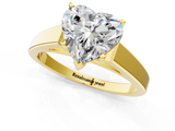 Yellow gold Heart Solitaire Engagement Ring with Four-Prong Setting and Tapered Band_5