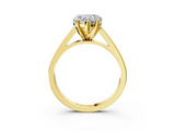 Yellow gold Heart Solitaire Engagement Ring with Four-Prong Setting and Tapered Band_7