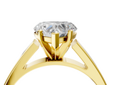 Yellow gold Heart Solitaire Engagement Ring with Four-Prong Setting and Tapered Band_8