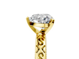 Yellow gold Heart Solitaire Engagement Ring with Scrollwork Band and Four-Prong Setting_143