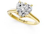 Yellow gold Heart Solitaire Engagement Ring with Six-Prong Setting and Classic Band 2