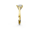 Yellow gold Heart Solitaire Engagement Ring with Six-Prong Setting and Classic Band 3