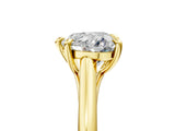 Yellow gold Heart Solitaire Engagement Ring with Six-Prong Setting and Classic Band