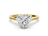Yellow gold Heart Solitaire Heart Prong Engagement Ring with Tapered Band_55