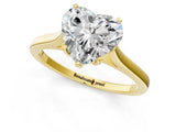 Yellow gold Heart Solitaire Heart Prong Engagement Ring with Tapered Band_56
