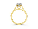 Yellow gold Heart Solitaire Heart Prong Engagement Ring with Tapered Band_58