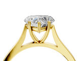 Yellow gold Heart Solitaire Heart Prong Engagement Ring with Tapered Band_59