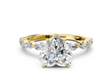 Yellow gold Heart Solitaire Marquise Side Stone Prong Setting Ring_53