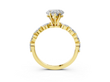 Yellow gold Heart Solitaire Marquise Side Stone Prong Setting Ring_56