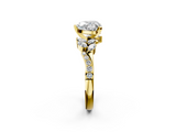 Yellow gold Heart Solitaire Marquise Twist Band with Six-Prong Setting_52