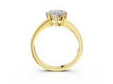 Yellow gold Heart Solitaire Pavé Band Prong Setting Ring_23