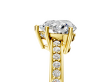 Yellow gold Heart Solitaire Pavé Band Prong Setting Ring_25