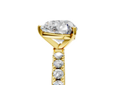 Yellow gold Heart Solitaire Pavé Band with Four-Prong Setting_176
