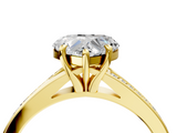 Yellow gold Heart Solitaire Pavé Band with Four-Prong Setting_66