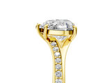 Yellow gold Heart Solitaire Pavé Band with Four-Prong Setting_67