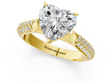 Yellow gold Heart Solitaire Pavé Diamond Engagement Ring with Four-Prong Setting_144