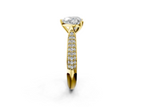 Yellow gold Heart Solitaire Pavé Diamond Engagement Ring with Four-Prong Setting_145