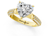 Yellow gold Heart Solitaire Pavé Diamond Engagement Ring with Four-Prong Setting_146