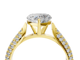 Yellow gold Heart Solitaire Pavé Diamond Engagement Ring with Four-Prong Setting_147