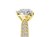 Yellow gold Heart Solitaire Pavé Diamond Engagement Ring with Four-Prong Setting_148